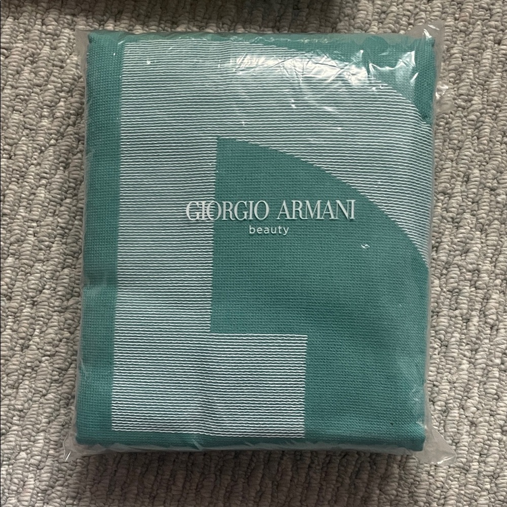 Giorgio Armani Teal and White Towel